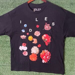 Idles  Band Flowers Crawler Album T-shirt Sz XL